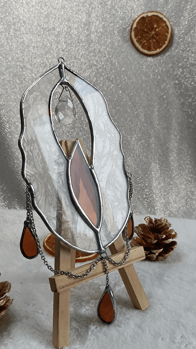 Vulva Queen ambré et verre dentelle 