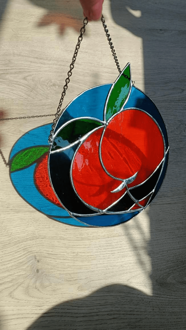 Big boule de pêche orange et bleu