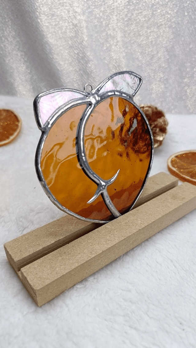 Boule de pêche ambre et irisé 