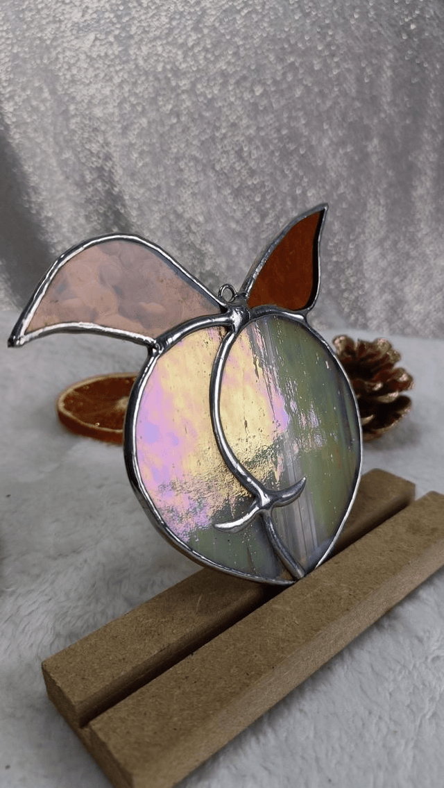 Boule de pêche nacré nœud ambré 