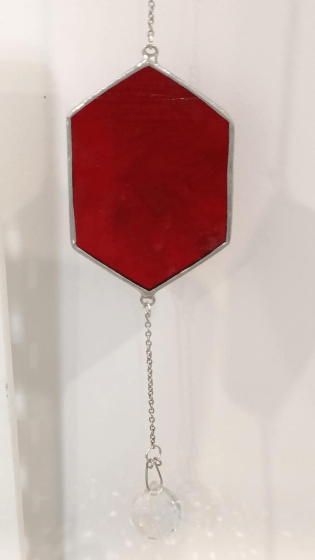 Sun catcher Hexagone et son cristal sur commande 