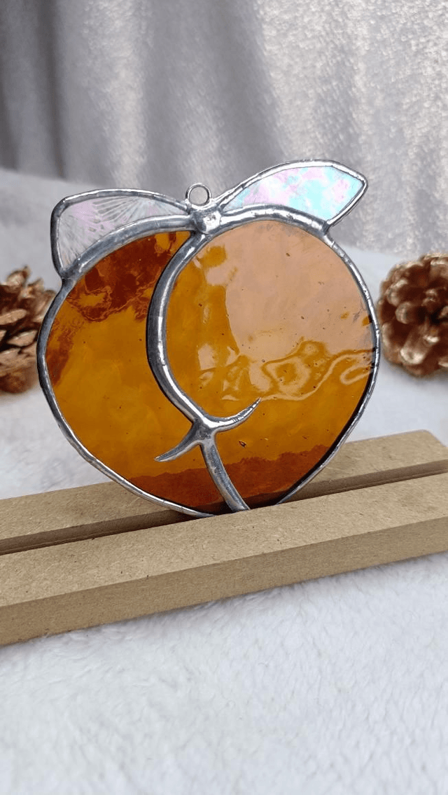 Boule de pêche ambre et irisé 